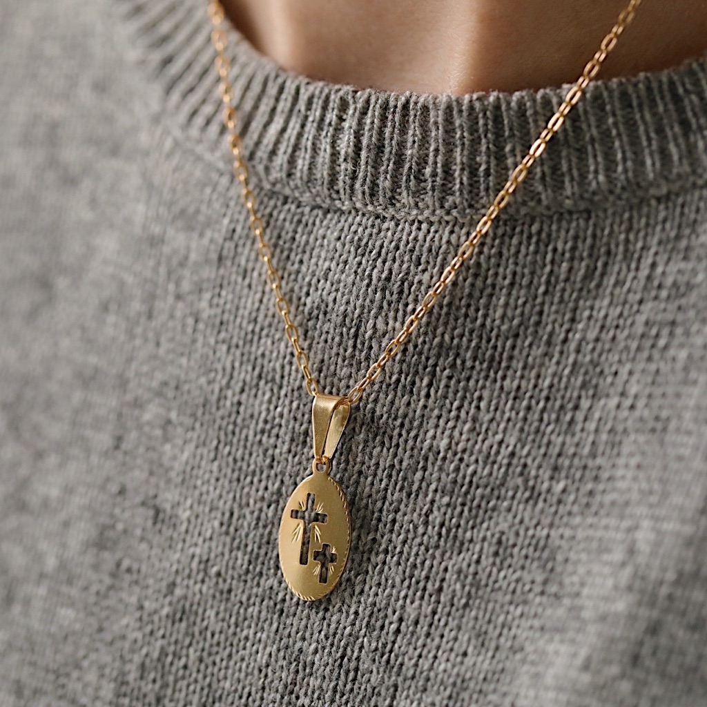 Dainty Cross Necklace | 18k Gold Filled